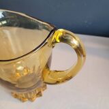 Pichet vintage en verre teinté jaune