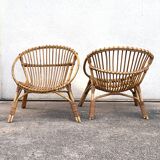 Pair of rattan armchairs
