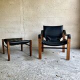Safari and ottoman armchair by Maurice Burke for Arkana