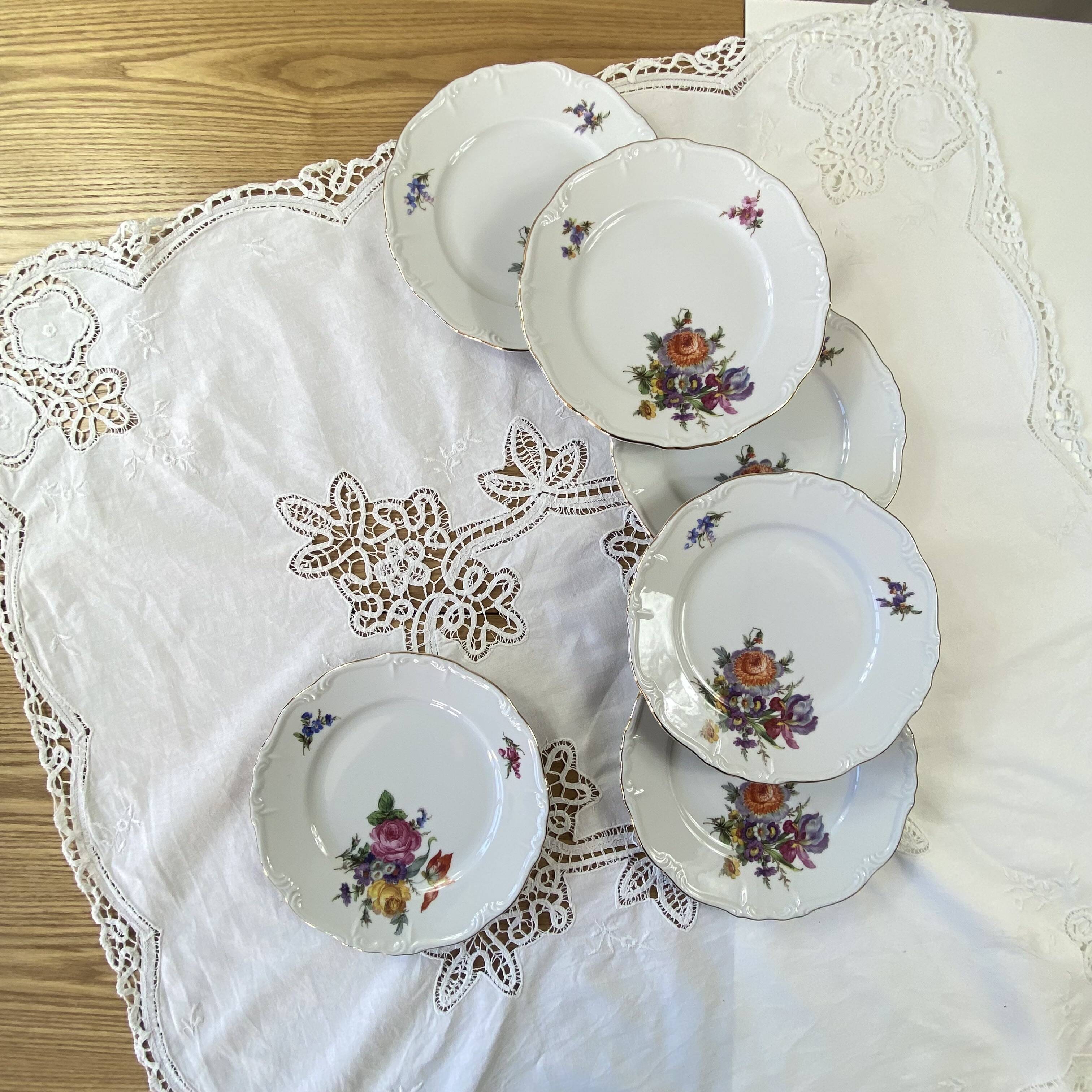 Service 6 assiettes dessert porcelaine ancienne Edelstein Bavaria