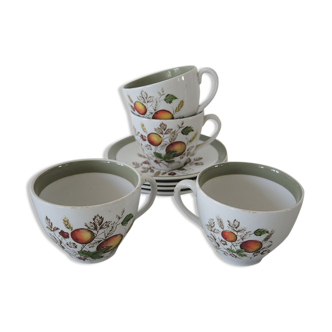 4 Old Cups & Saucers ALFRED MEAKIN England – Hereford