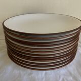 set of 12 flat plates in Siena enameled earthenware by KMK Scandinavian 1965
