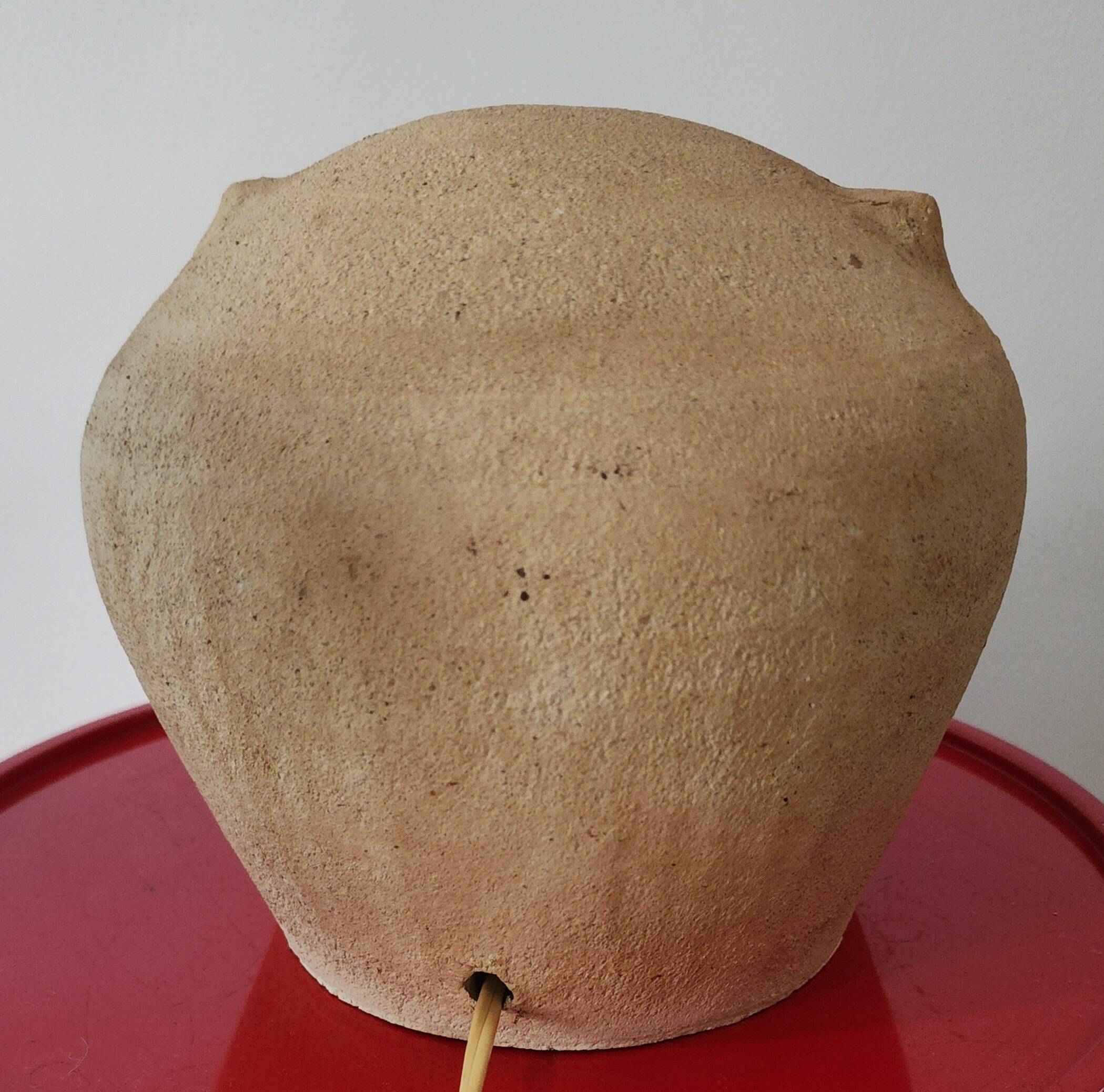 Vintage stoneware owl lamp, circa 1970