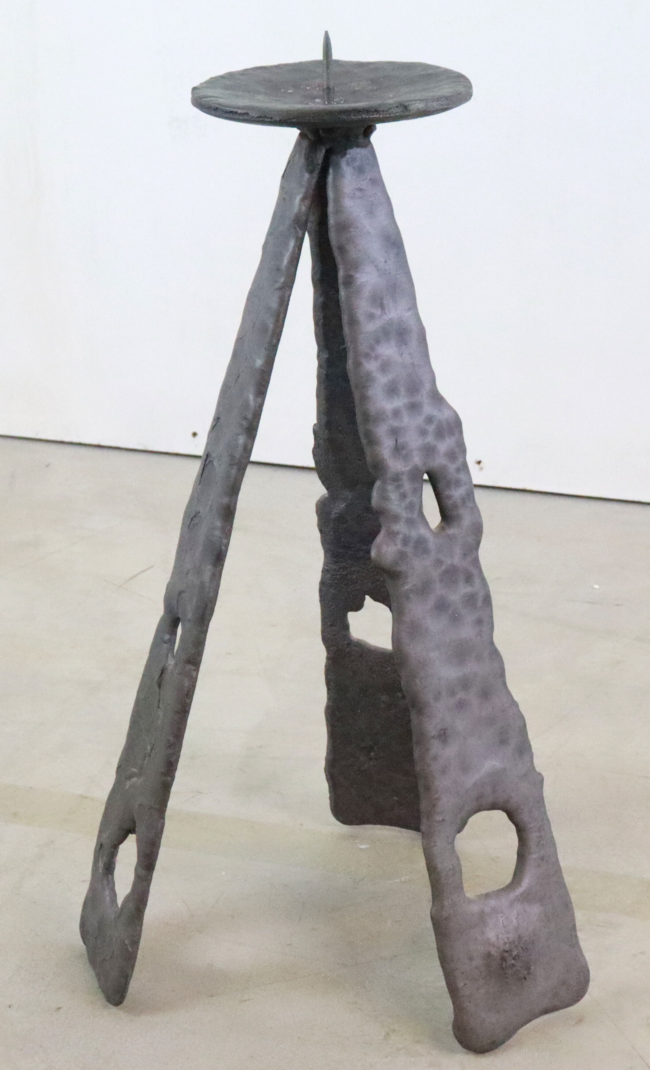 Vintage brutalist floor candlestick