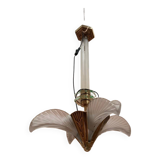 Bronze and molded glass chandelier, 1930s Art Deco style