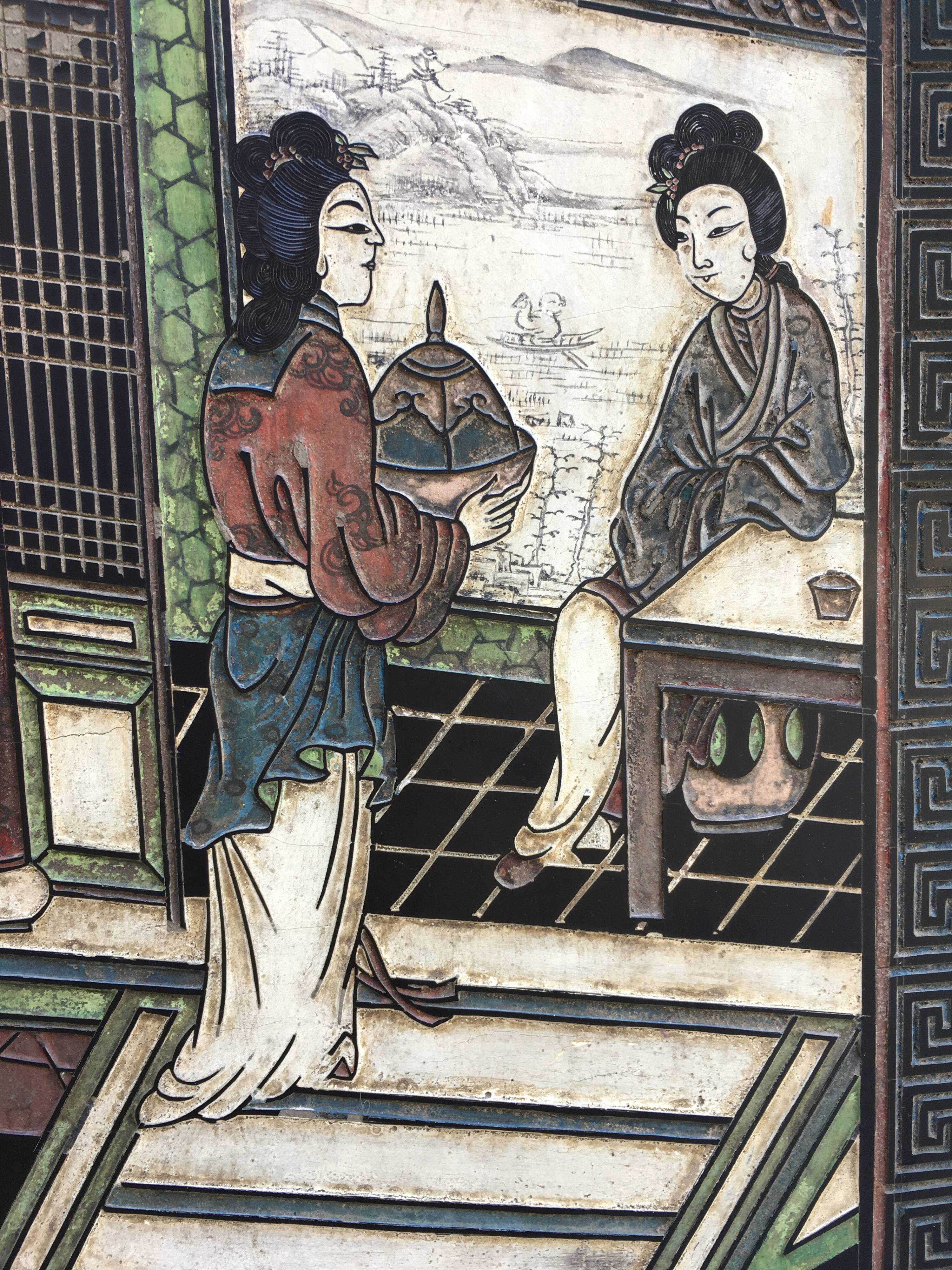 Cabinet / buffet / low laskboard cabinet of Coromandel China nineteenth century