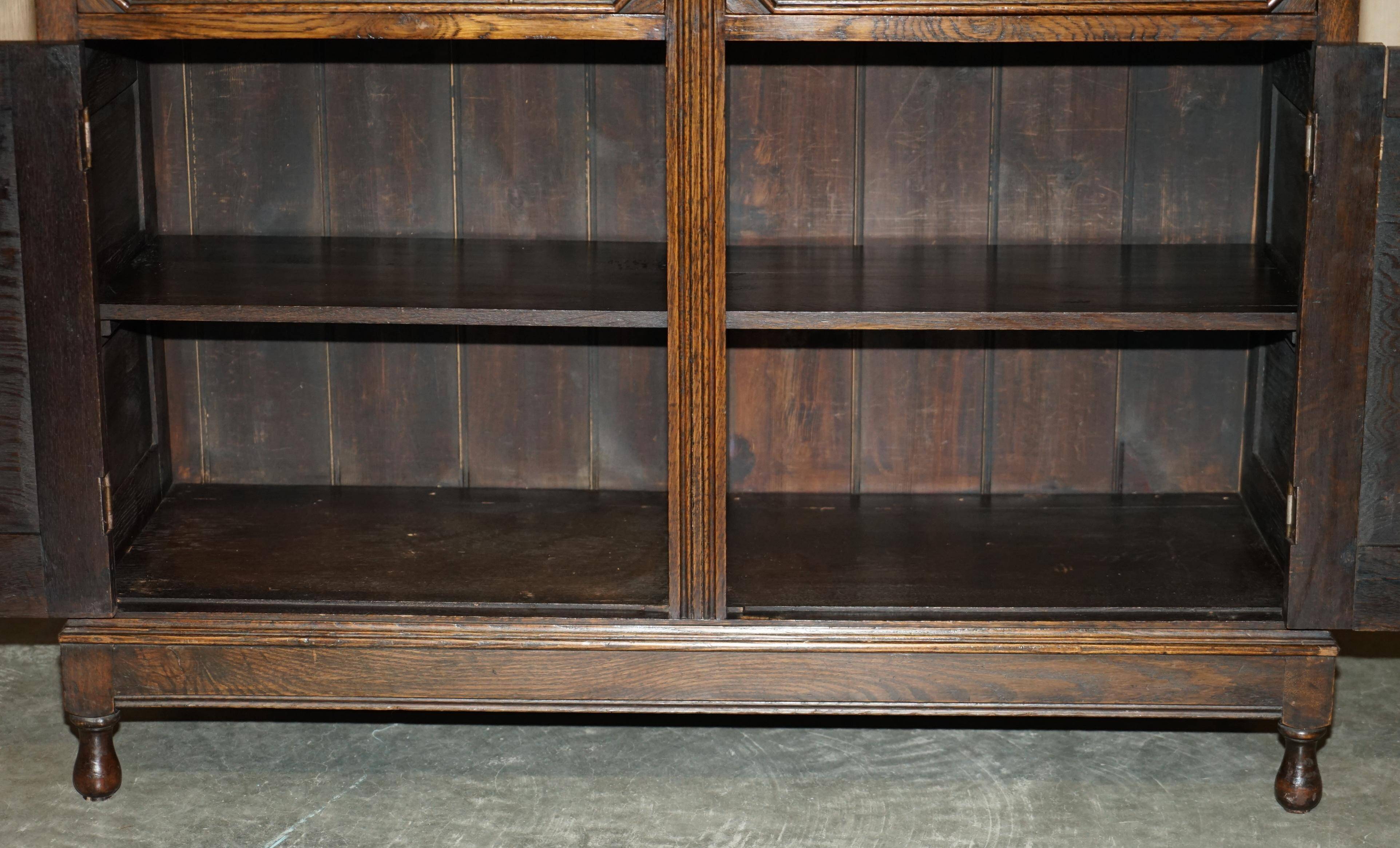 Jacobean Revival library in carved oak