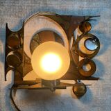 Brutalist metal wall sculpture by Henrik Horst, Denmark, circa 1970.