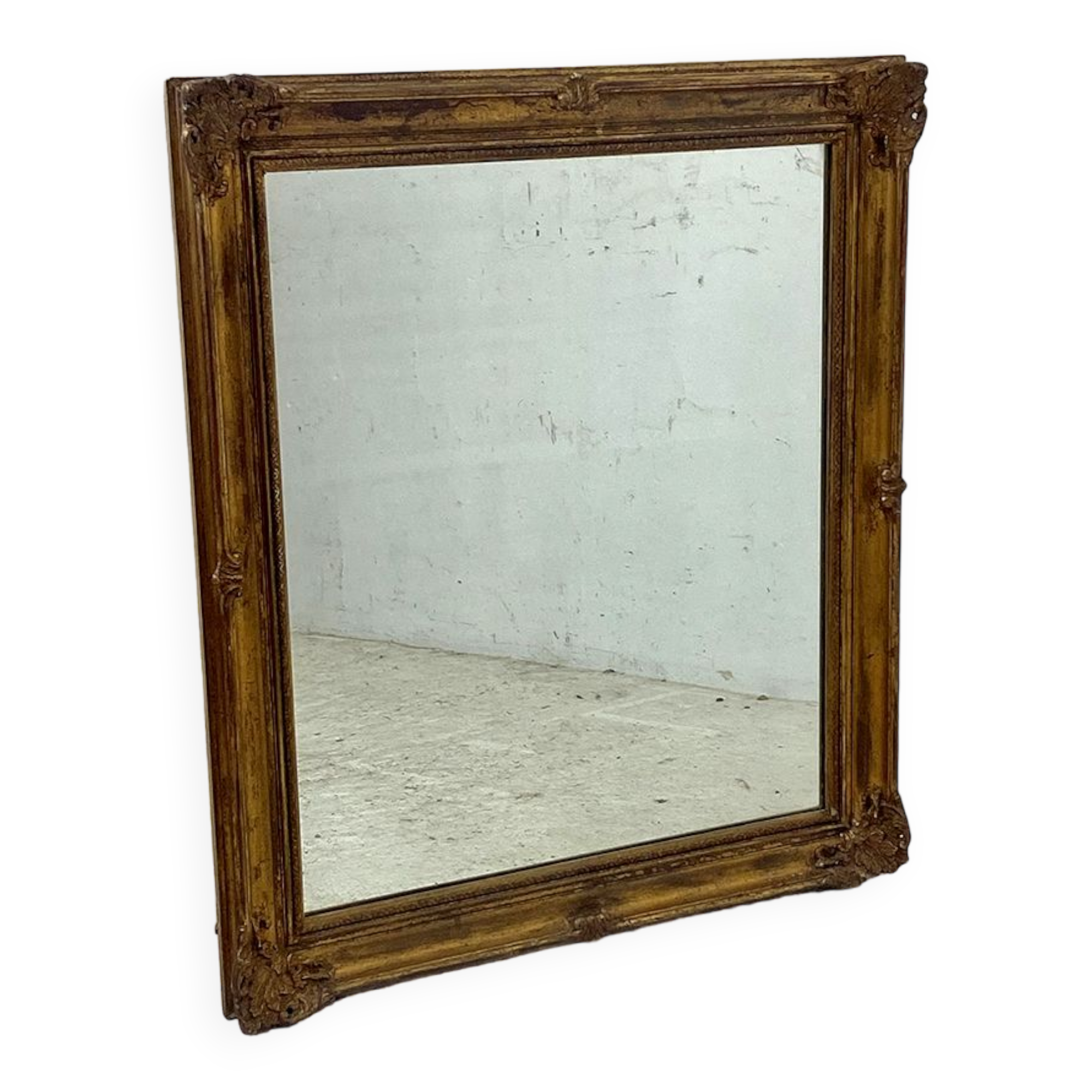 Wooden mirror and gilded stucco Louis XIV style