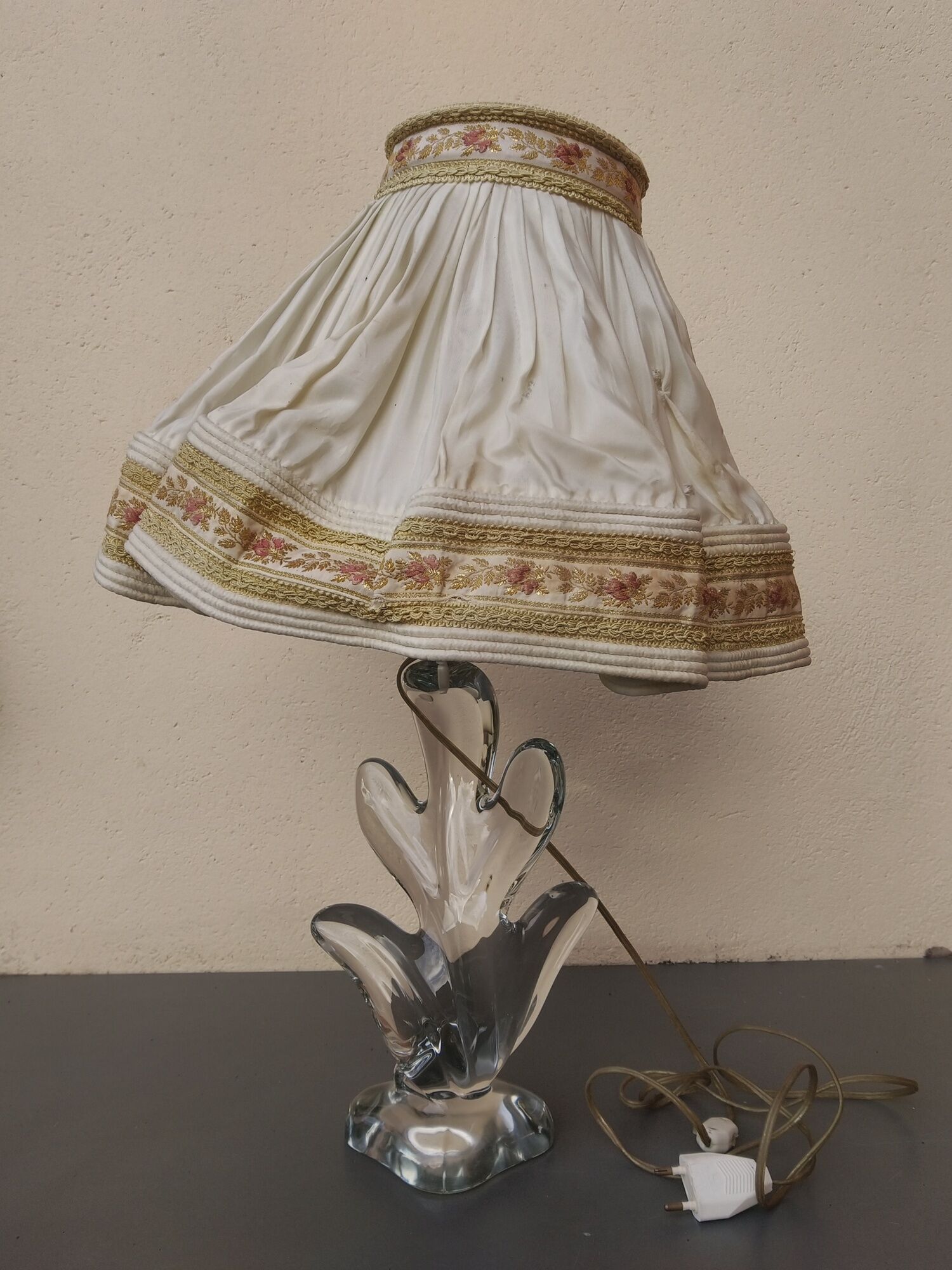 Lampe en cristal de Vannes forme libre , vintage