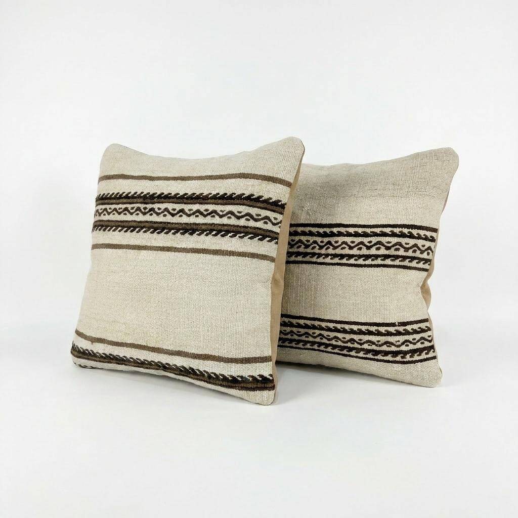 Set of 2 vintage kilim cushion covers 51x51 cm