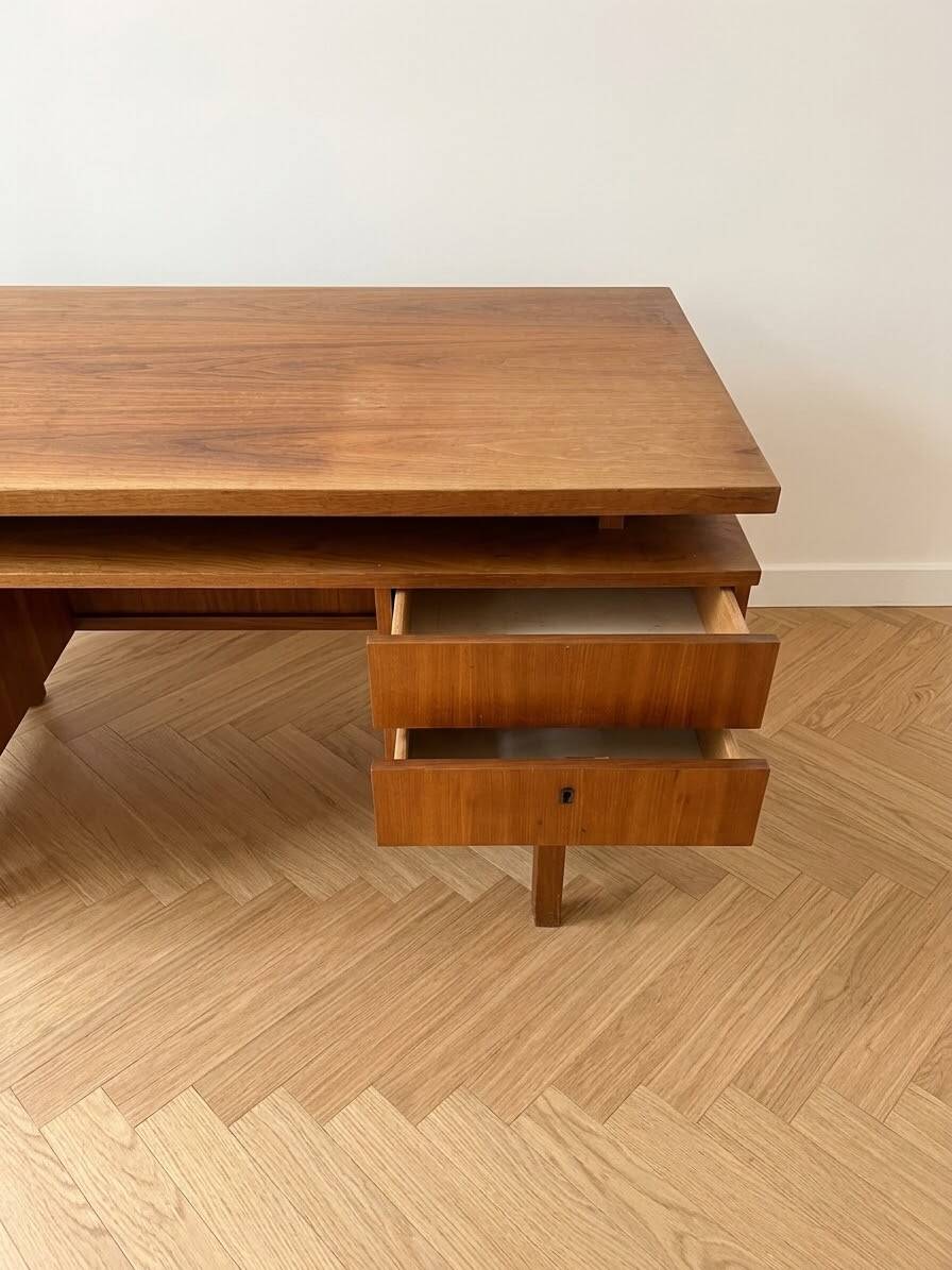 Vintage Scandinavian wooden executive desk
