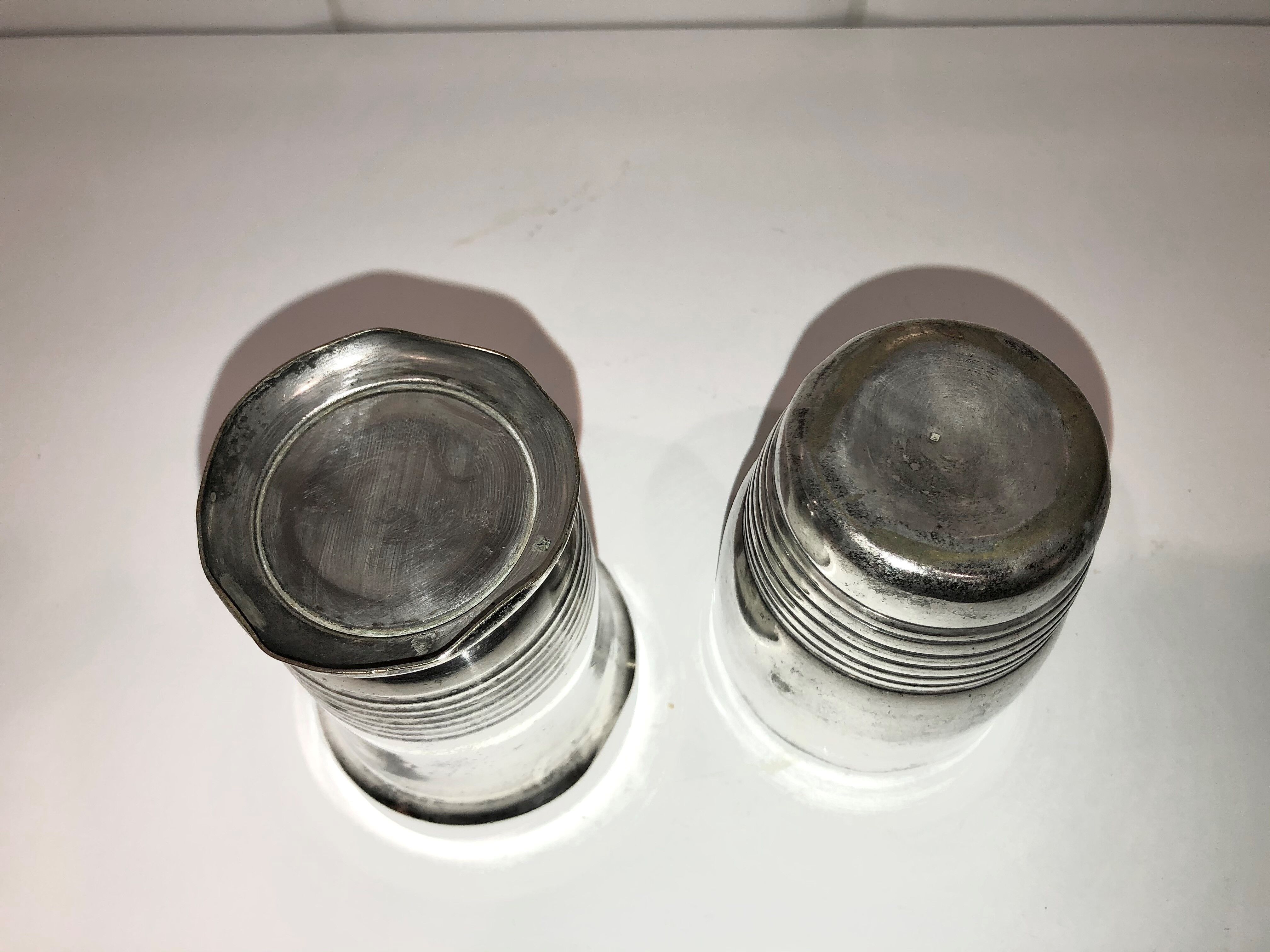 Art deco timbales in silver metal