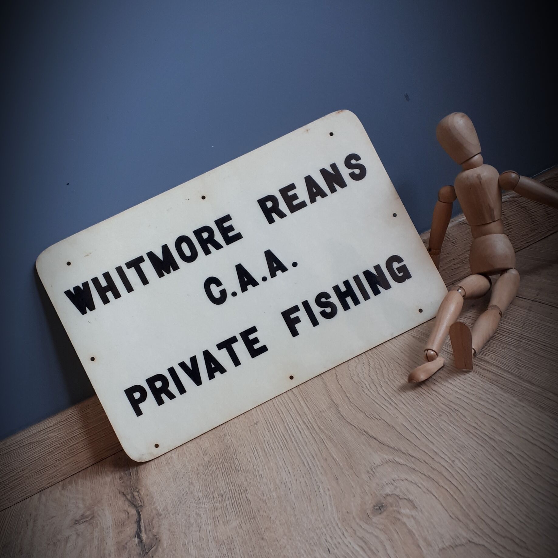 Old plate Private Fishing made in England