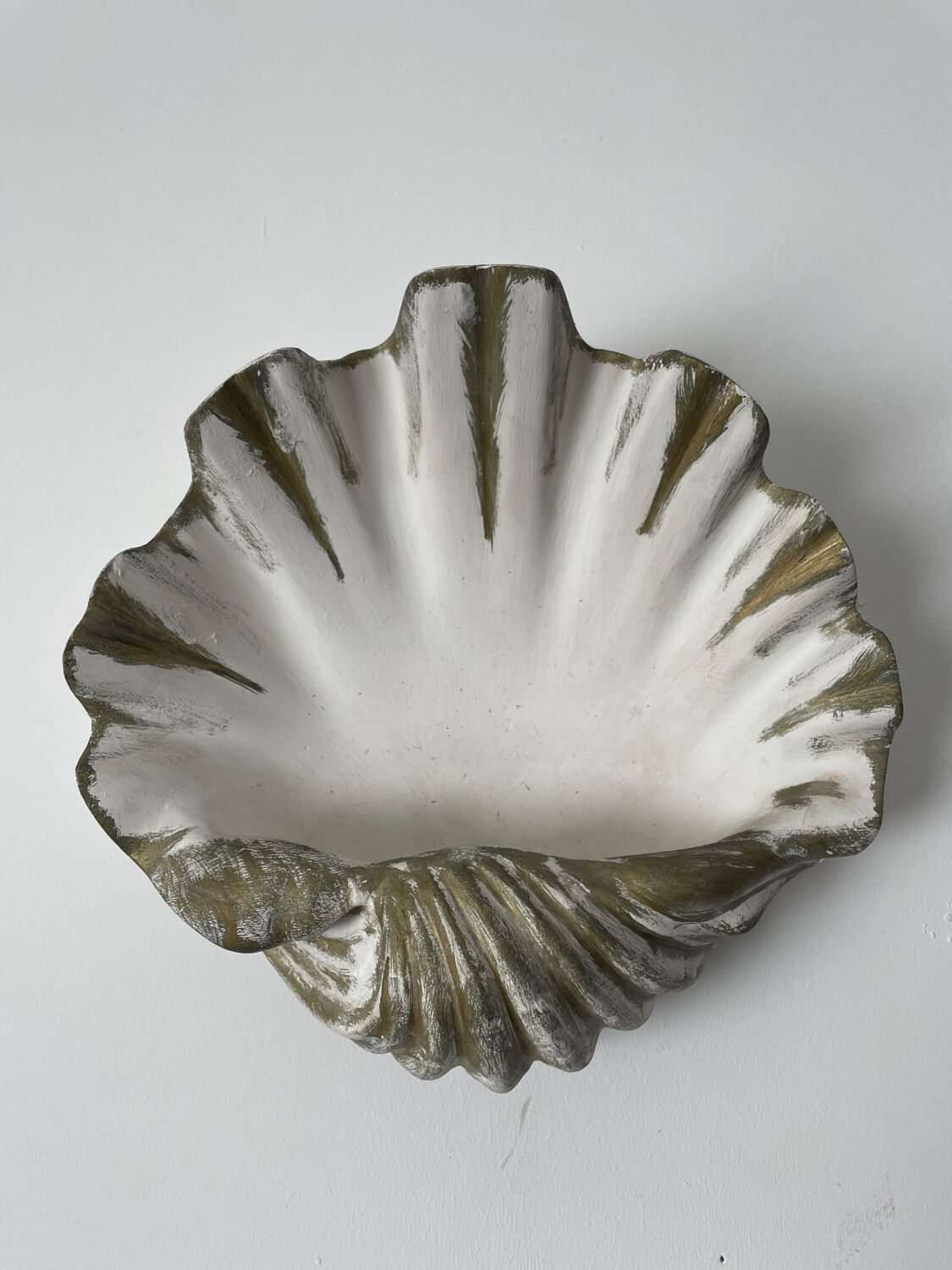 Duo of Art Deco plaster shell sconces