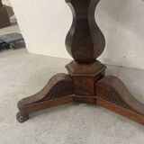 Round Empire style pedestal table in mahogany and marble, 19th century