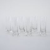 Set of six glasses, Italian design, 1970s, made in Italy