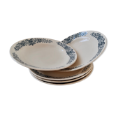 Lot de 5 assiettes creuses Terre de fer, Alésia Longchamp