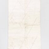 Beni Ouarain Moroccan Berber carpet with diamond patterns engraved in the weft 2.56x1.45m