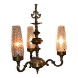 Empire/Art Deco style chandelier with three globes