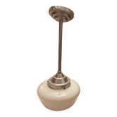 60's white glass chandelier