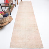 Dusty beige handmade runner rug