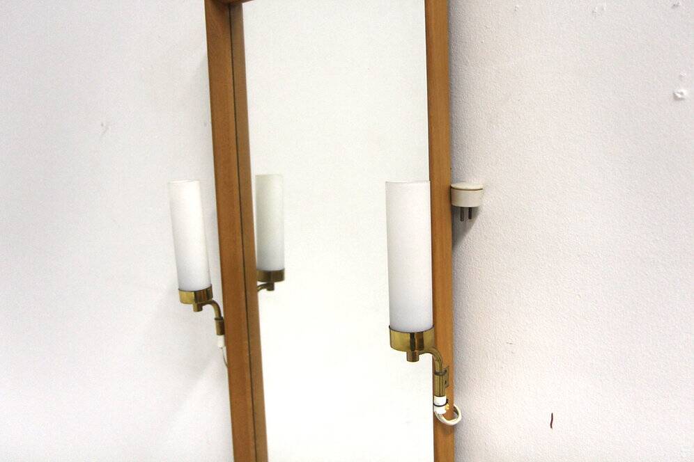Scandinavian oak mirror, Sweden 1960