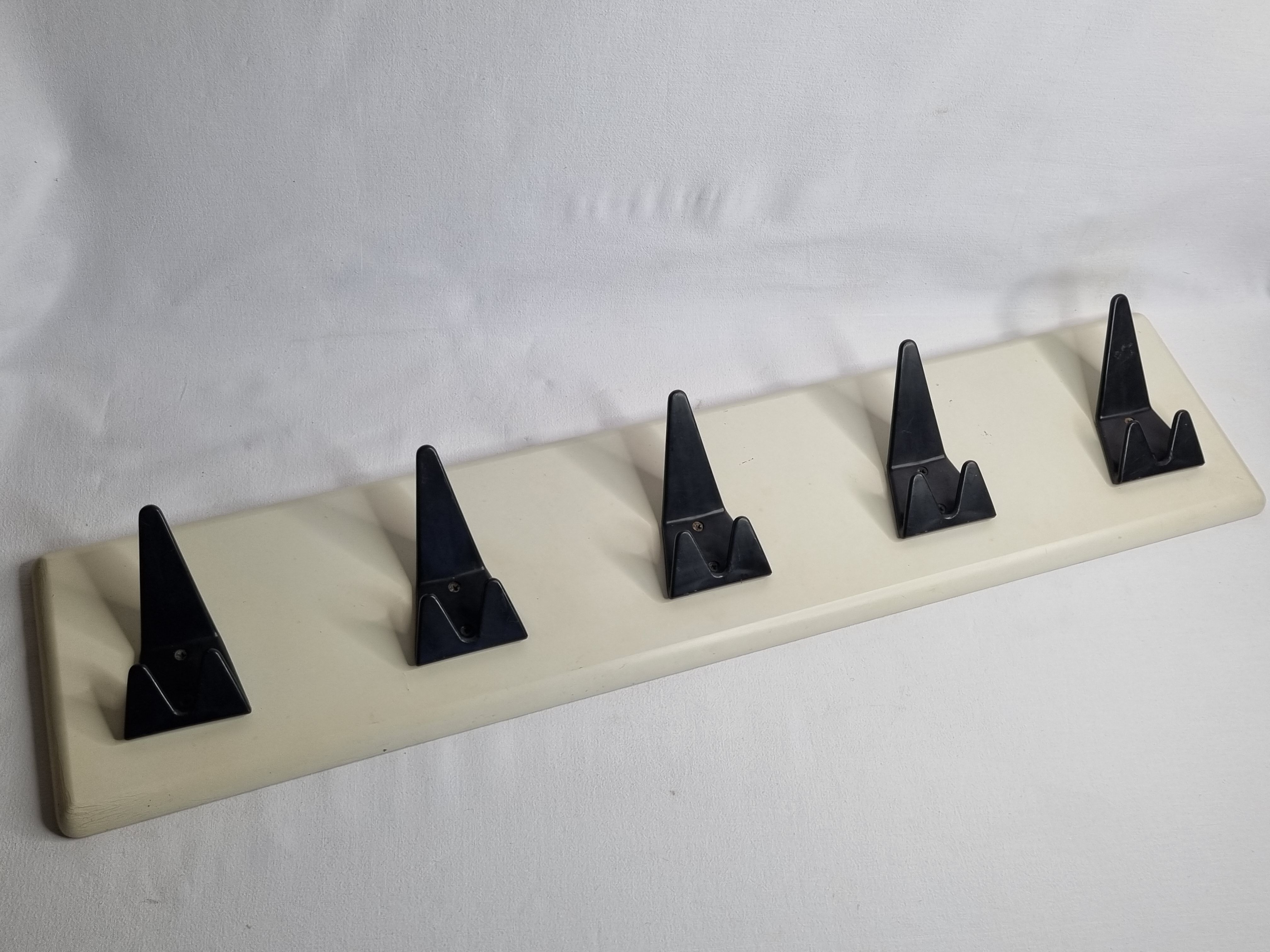 Black and white wall coat rack, space age, 60s