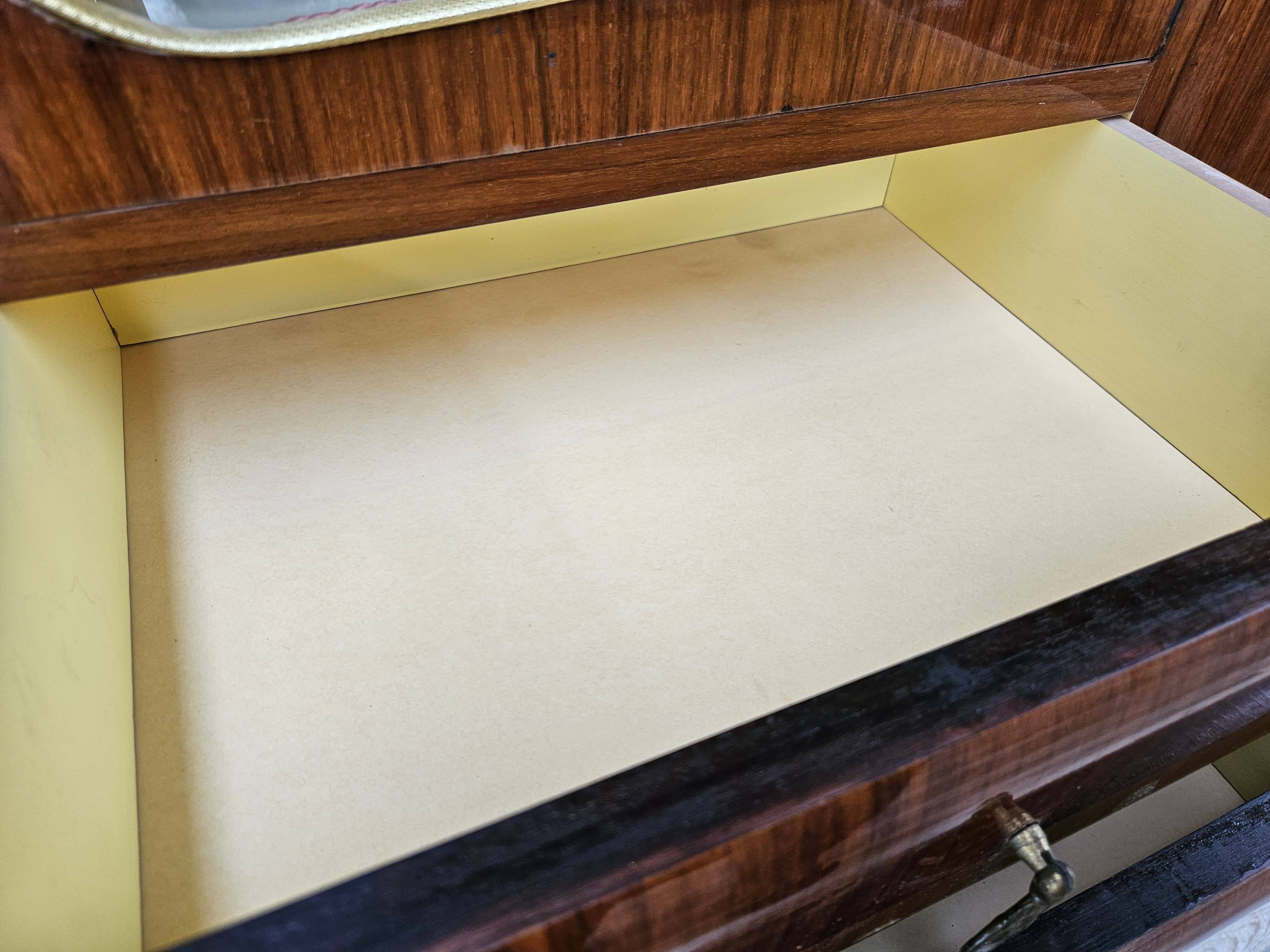 Mid-century 1960s mahogany showcase with glass top