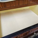 Mid-century 1960s mahogany showcase with glass top