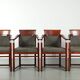 Set of 4 fabric dining chairs with armrests in good condition