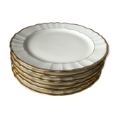 Set of six plates Limoges B-C ivory and gold art deco