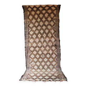 Beni ourain. vintage moroccan rug, 183 x 423 cm