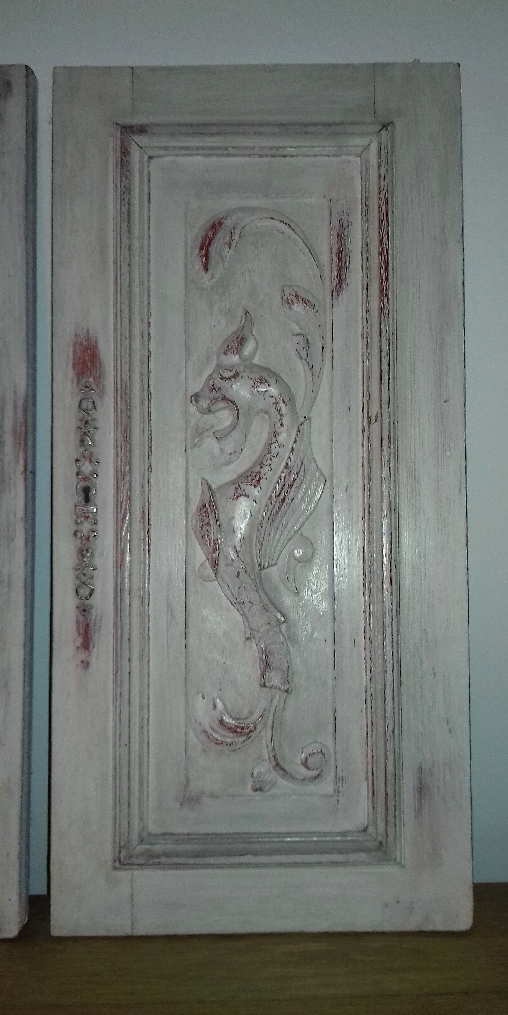 Triptych patinated 3 doors buffet Henry II