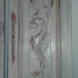 Triptych patinated 3 doors buffet Henry II