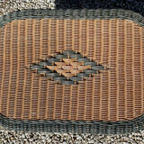 Coffee table vintage in two-tone rattan