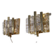 Pair of glass and brass wall lights by Carl Fagerlund 1970