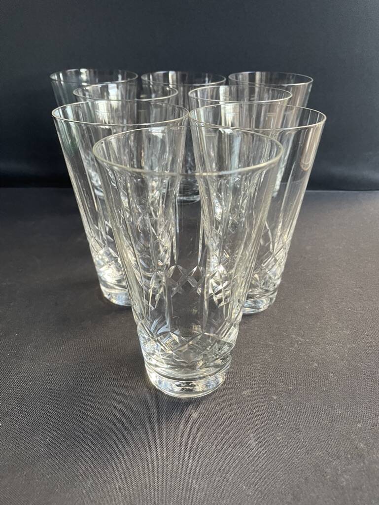 8 grands verres cristal taillé