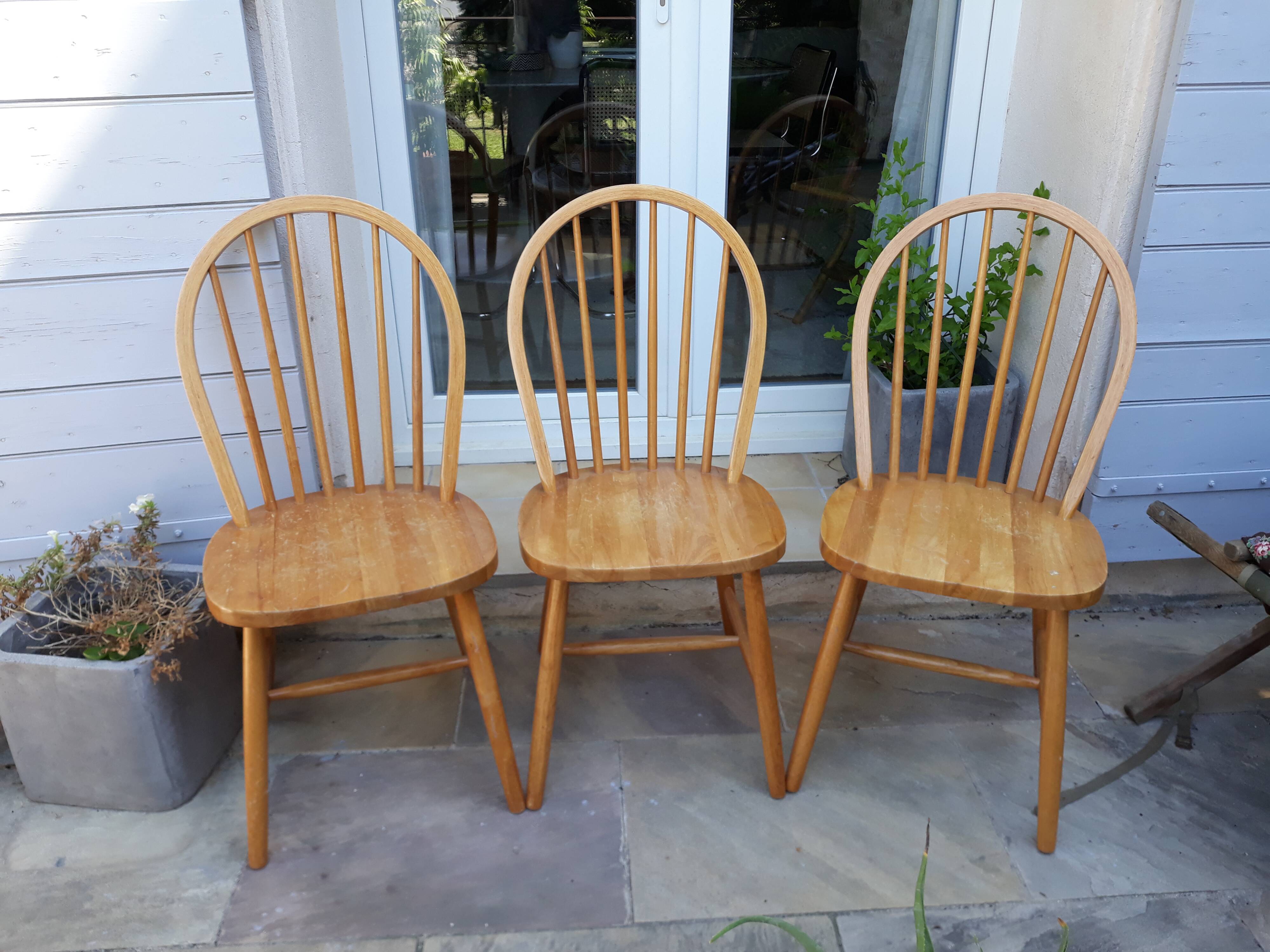 Set of 3 vintage ercol style chairs