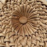 Vintage round cushion in pleated velvet