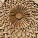 Coussin rond vintage en velours plissé