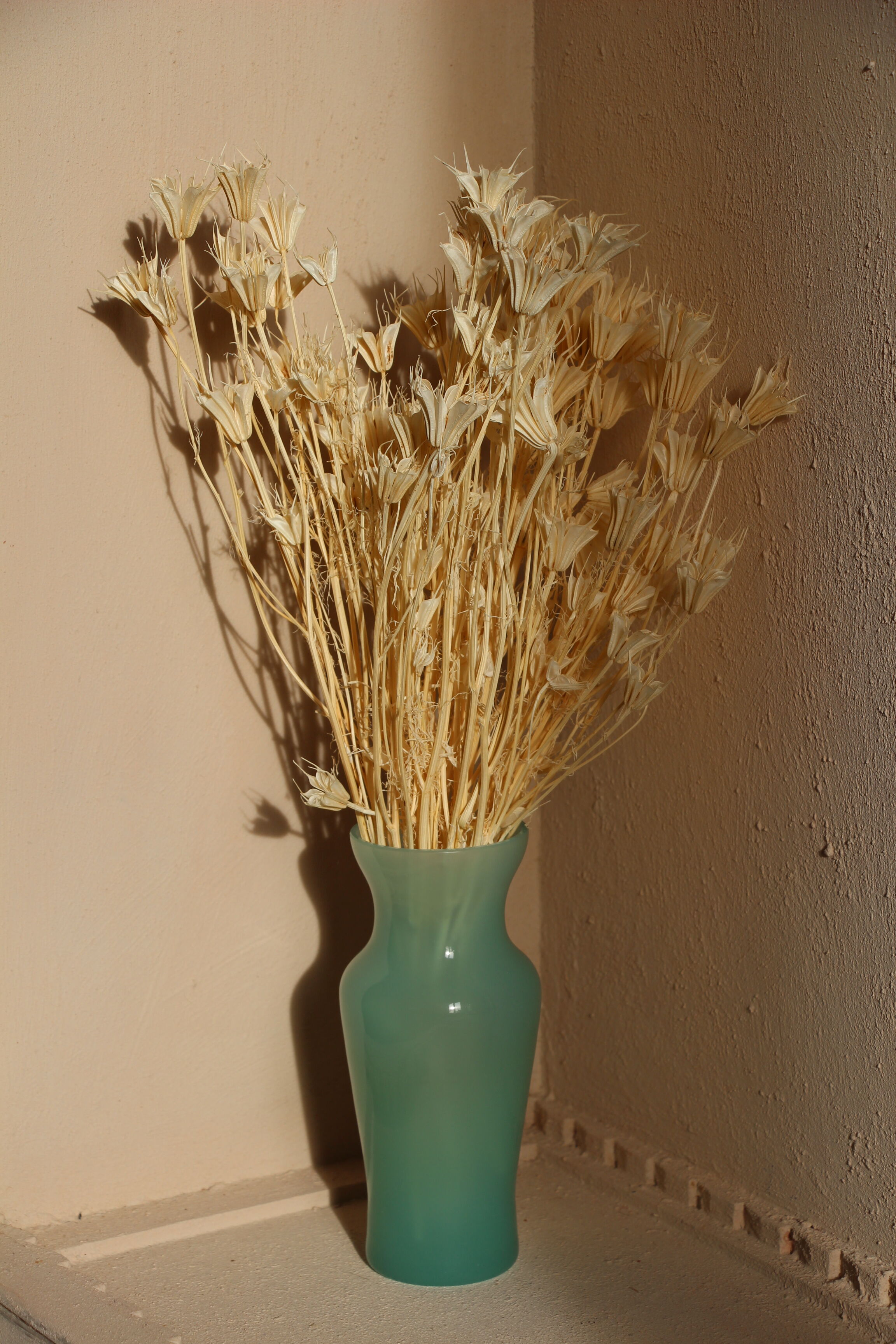 Turquoise blue opaline vase