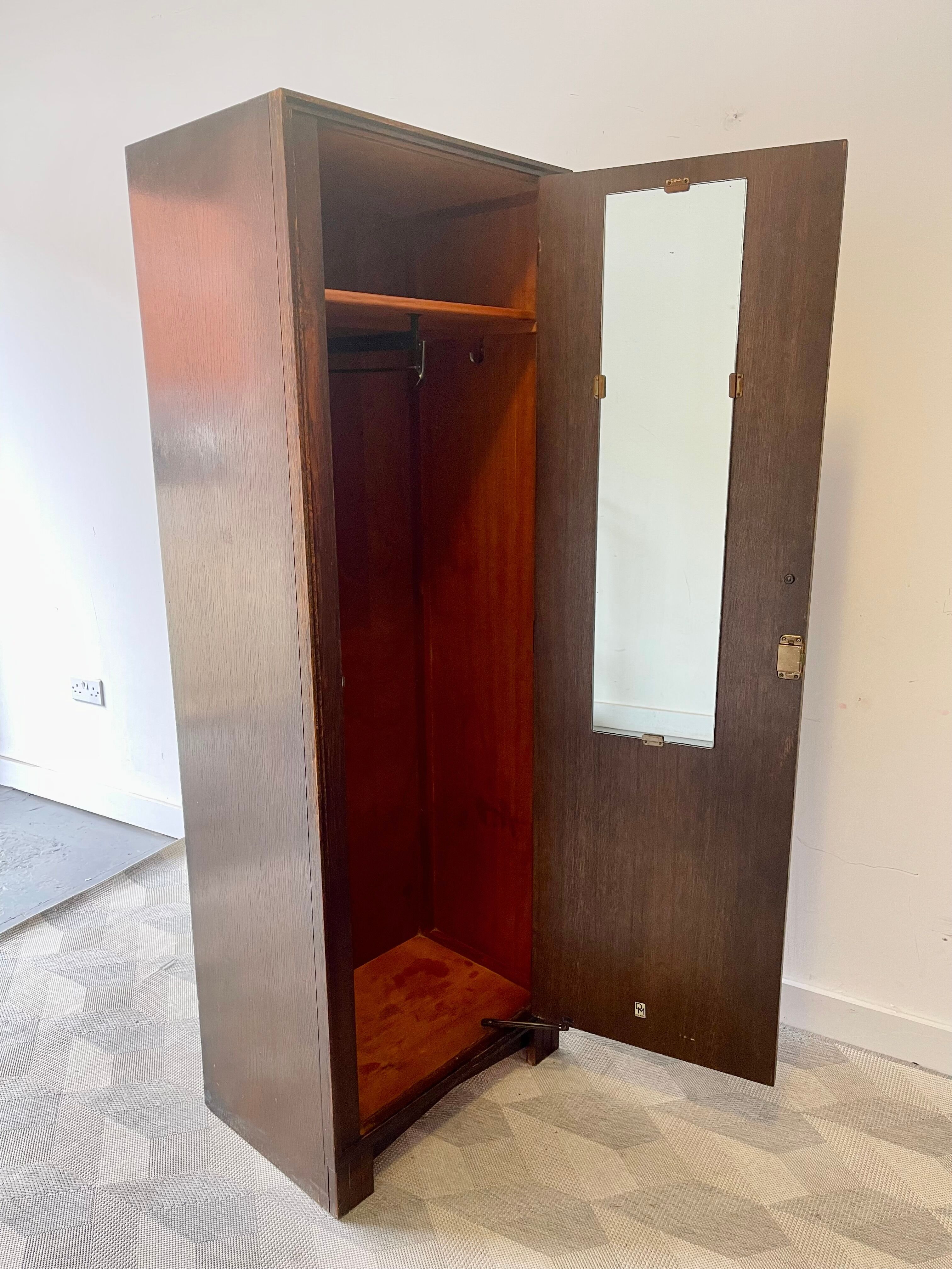 Vintage single art deco wardrobe
