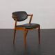 Chaise vintage en palissandre Kai Kristiansen modèle 42 en cuir aniline noir, Danemark 1960