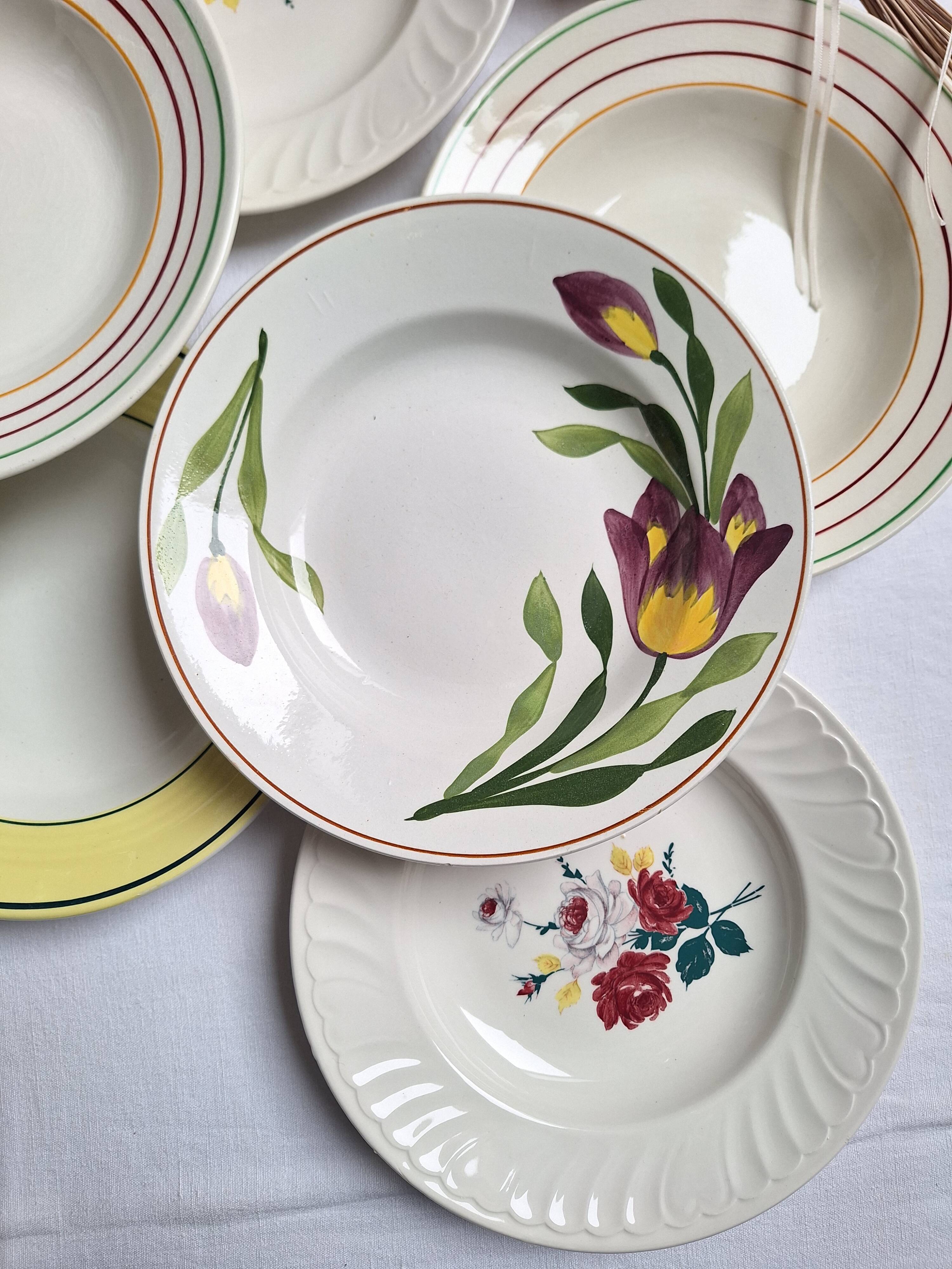 St Amand, Gien, Vintage soup plates