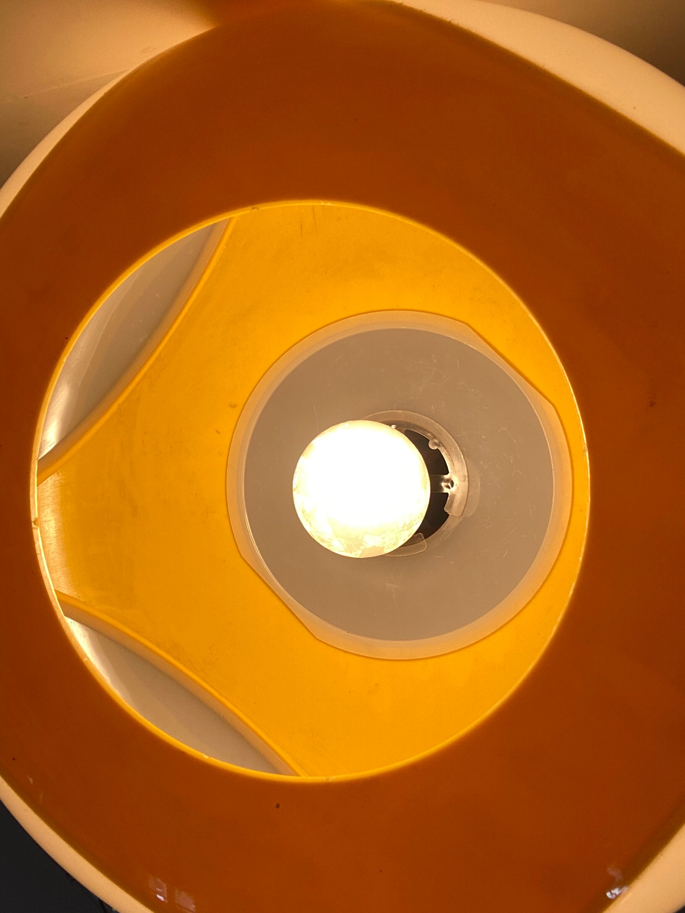 Vintage Yellow Plastic Ufo Ceiling Lamp by Luigi Colani for Massiv, Belgium, 1970s