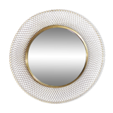 Round gold metal mirror