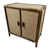 Meuble en rotin et bois