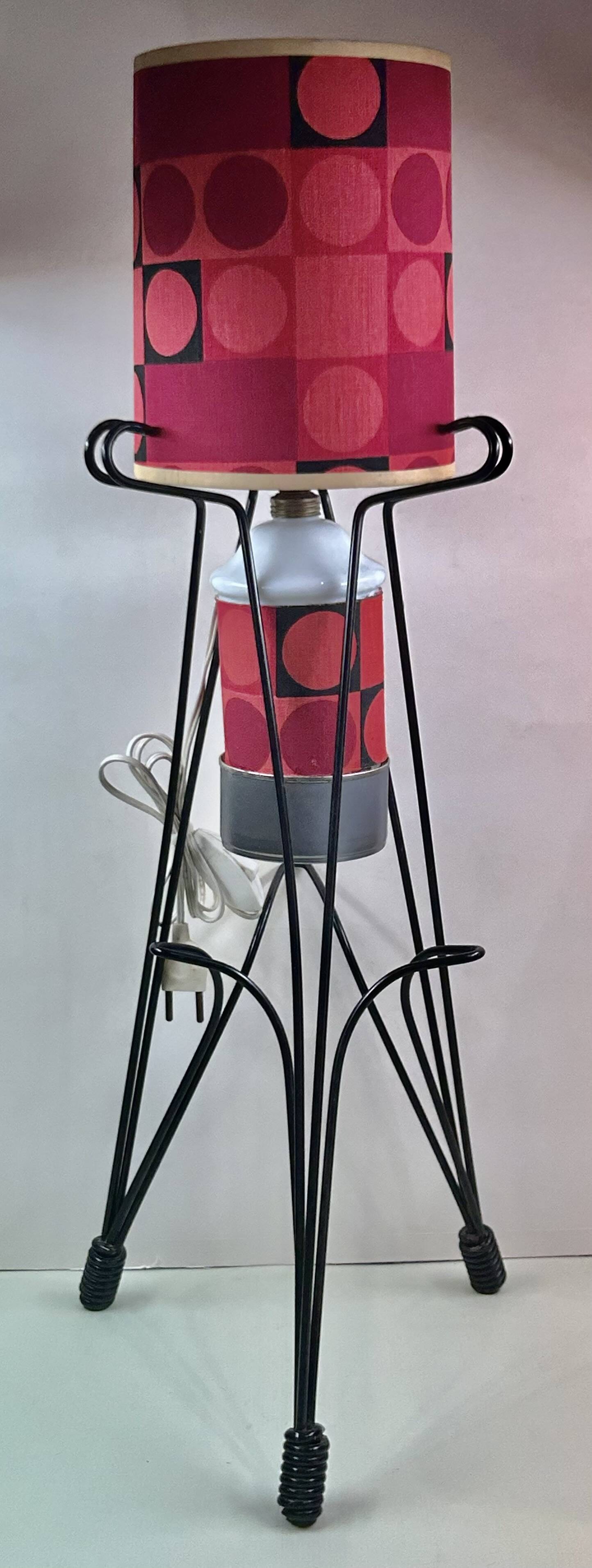 Rare tripod reading lamp Eiffel vintage design 50s/60s