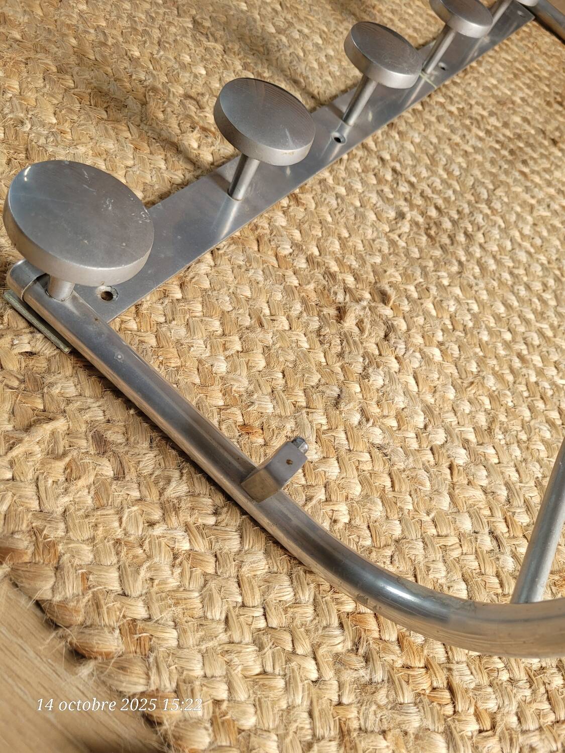 Vintage aluminum coat rack (6 hooks)